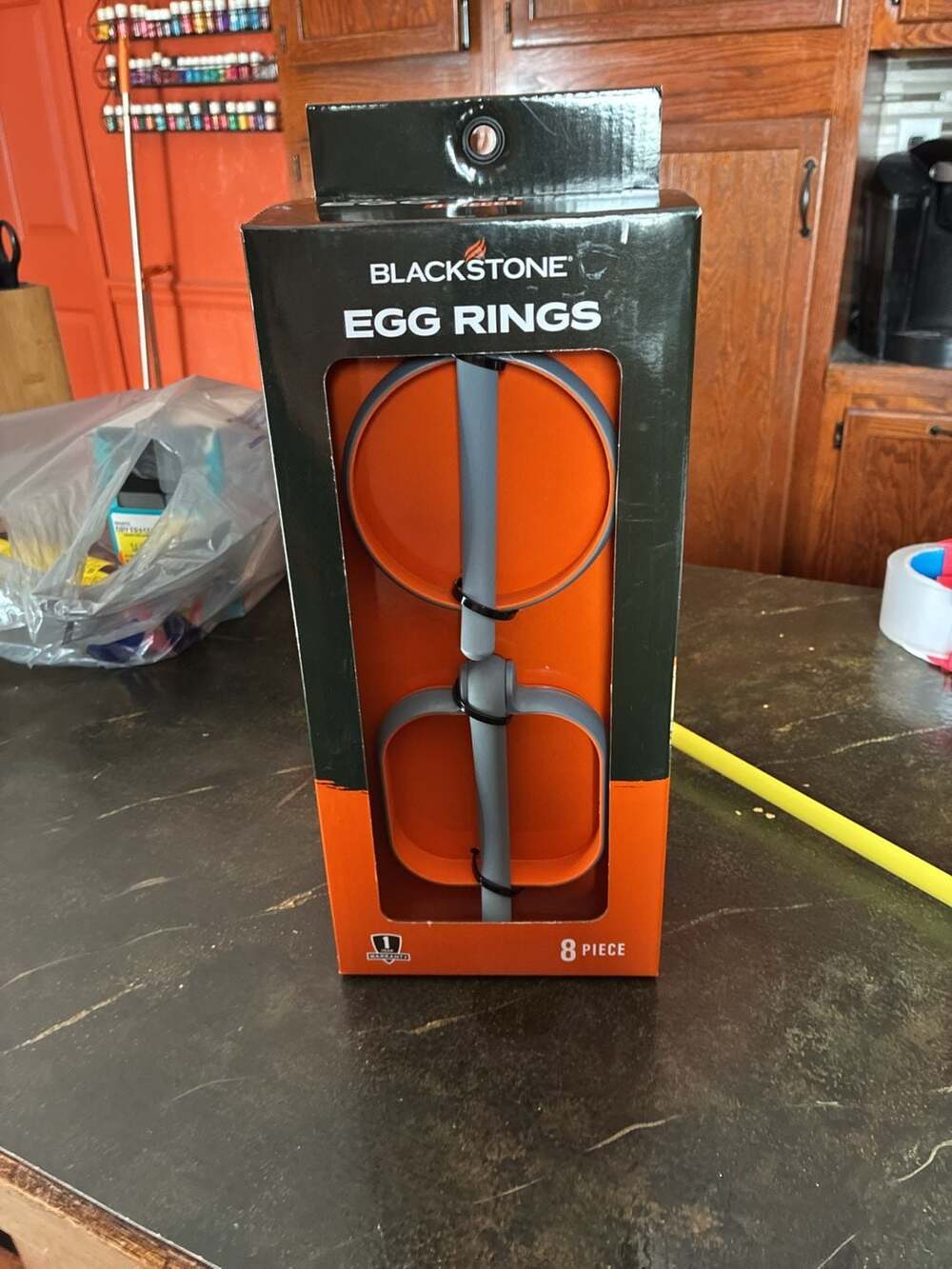 Blackstone Egg Rings 8 Piece Gray Orange Silicone